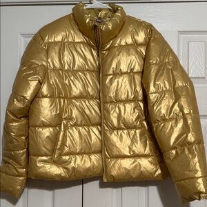 Time and Tru Metallic Gold Puffer Jacket